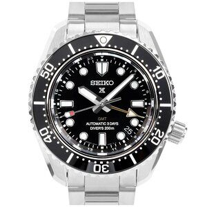 Seiko Prospex Men's Watch Black Dial with Silver Bracelet SPB383J1